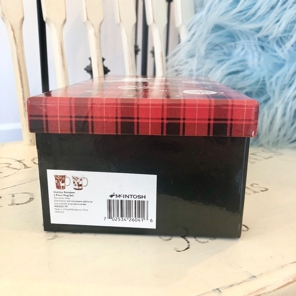 McIntosh, Fine Bone China, Coffee Mugs, Holiday Reindeer, Set of 2, Never Used - Picture 13 of 16